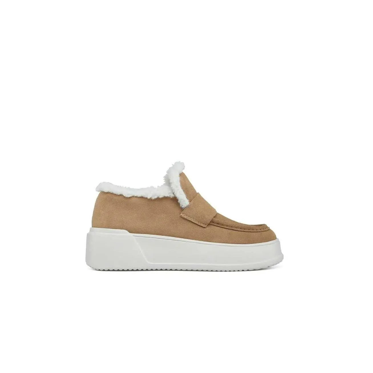 Jslides Junie Shearling Lined Sneaker - Waterproof Suede Round Toe Casual All Seasons Closed Toe Runner