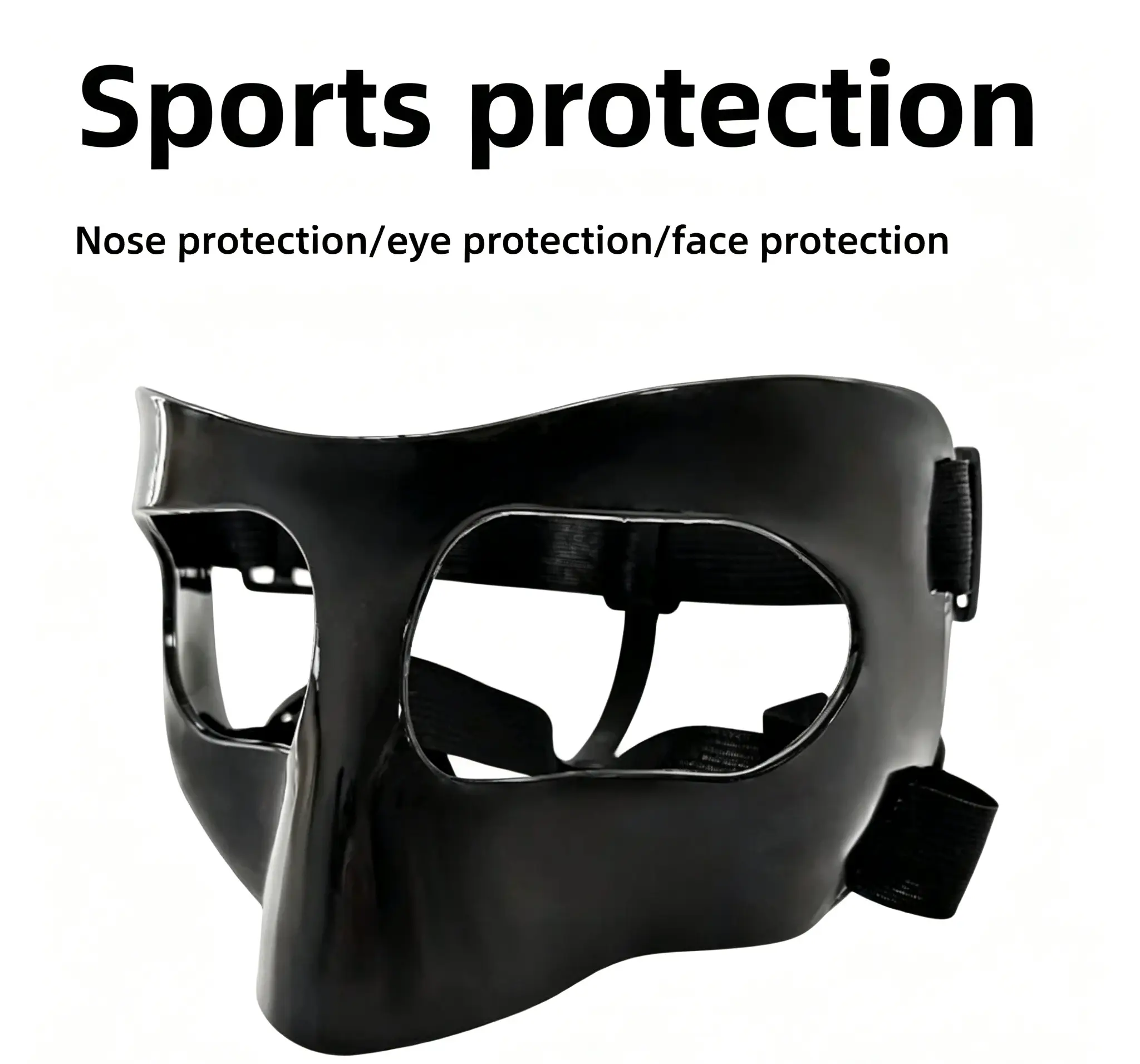 Adjustable Protective Face Guard for Unisex Adults - Protective Gear with Elastic Strap, Anti-Collision Nose Shield, Pressure-Free Secure Fit for Contact Sports Basketball/Football, Lightweight Athletic Outdoor Mask Face Mask Soccer Face Cover Balaclava