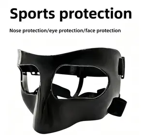 Adjustable Protective Face Guard for Unisex Adults - Protective Gear with Elastic Strap, Anti-Collision Nose Shield, Pressure-Free Secure Fit for Contact Sports Basketball/Football, Lightweight Athletic Outdoor Mask Face Mask Soccer Face Cover Balaclava