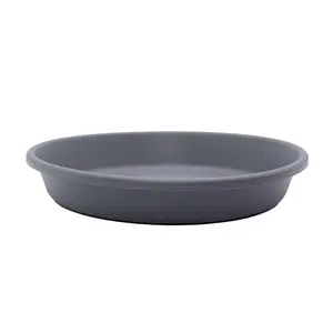 The HC Companies Classic 16 Inch Round Plant Pot Saucer Drip Tray, Warm Grey