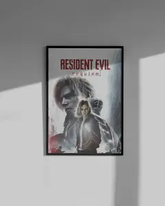 Resident Evil Requiem Art Print - New Season Aesthetic Gaming Poster, Leon Kennedy & Ashley Graham Wall Decor, Horror Fan Gift NO FRAMED