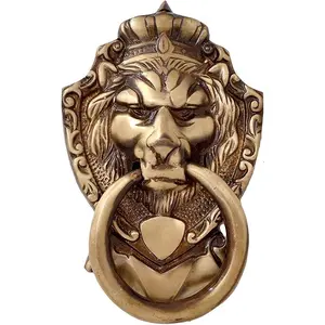 Door Knocker Brass Victorian Style Lion Mouth Premium Antique Finish Gate Knocker Handle Pull Door Accessories Home Decor