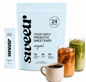 sweetr Natural Prebiotic Stevia Sweetener Sticks - Gut Health Support, 0g Sugar, No Artificial Ingredients, Rich Flavor, 0-Calorie Sugar Substitutes