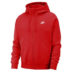 Nike Sportswear Club Fleece Full-Zip Hoodie University Red/University Red/White (men) by StockX