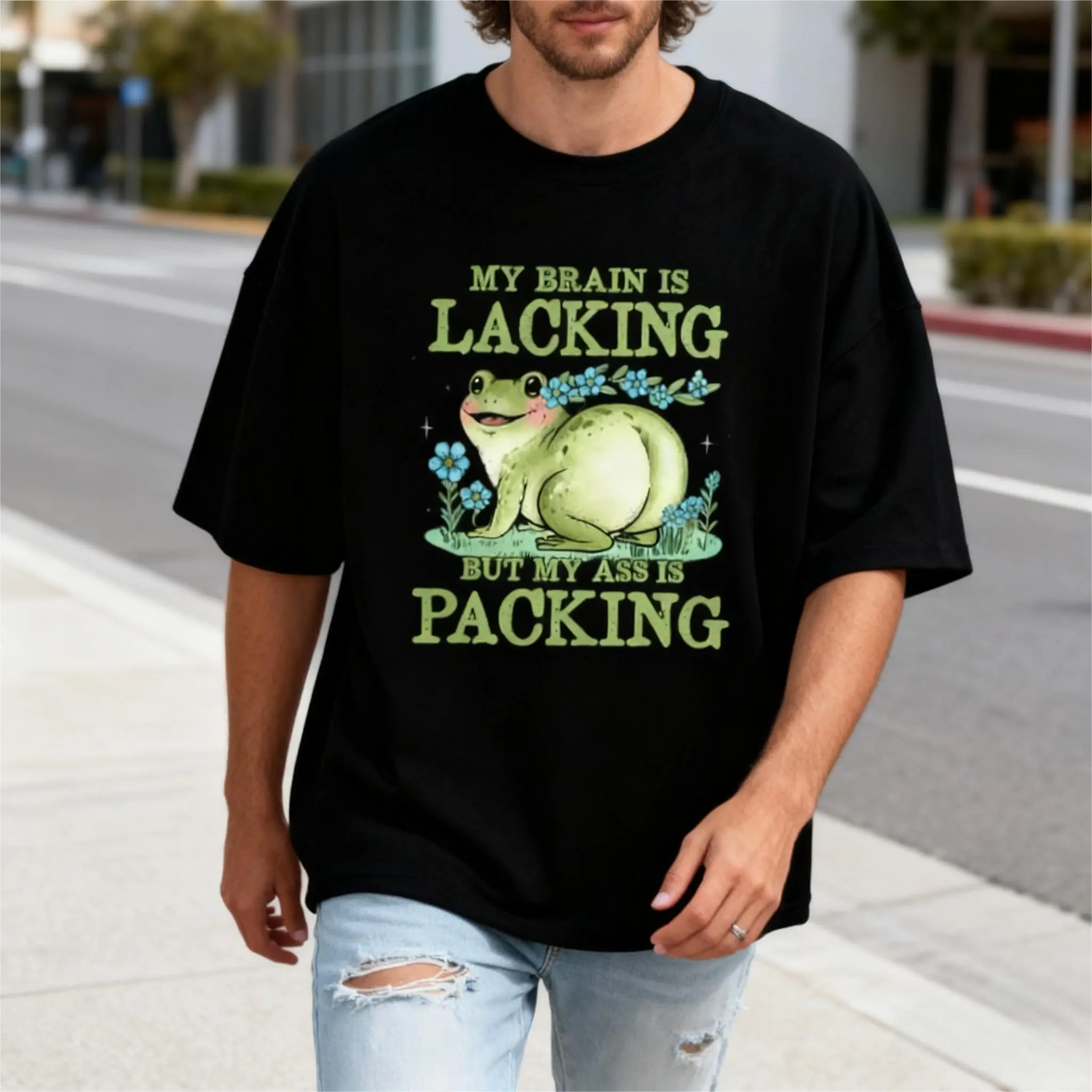 Humorous Frog Meme T Shirt Featuring a Bold Ass and Adult Humor Perfect for Raunchy Funny Inappropriate Wear