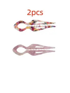 2pcs Elegant French U-Shape Hair Sticks Set, Minimalist Women's Hair Accessories for Thick or Thin Hair, All Seasons Use, Hair Clip Set, Hairpins