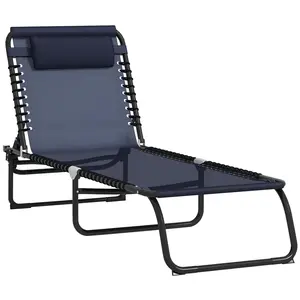 Outdoor Recliner for Deck & Balcony - Mesh Quick-Dry Seat, Bungee Suspension, Low-Pressure Comfort, Adjustable Back & Footrest - Reclining Folding, Balcony Style, Lightweight Durable, Compact Design, Adjustable Reclining Sunloungers, Reclining Folding Sun