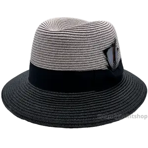 Chicano Homage Fedoras - Grey/Black Whittier Collection Faux Milan Lowrider Derby