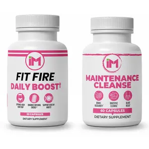 IM Fit Cleanse Pack - IM Fit Fire & IM Maintenance Cleanse for Healthy Digestion - Green Tea Leaf Extract, Apple Cider Vinegar, Berberine HCL, Ginger Root - Fitness Supplement