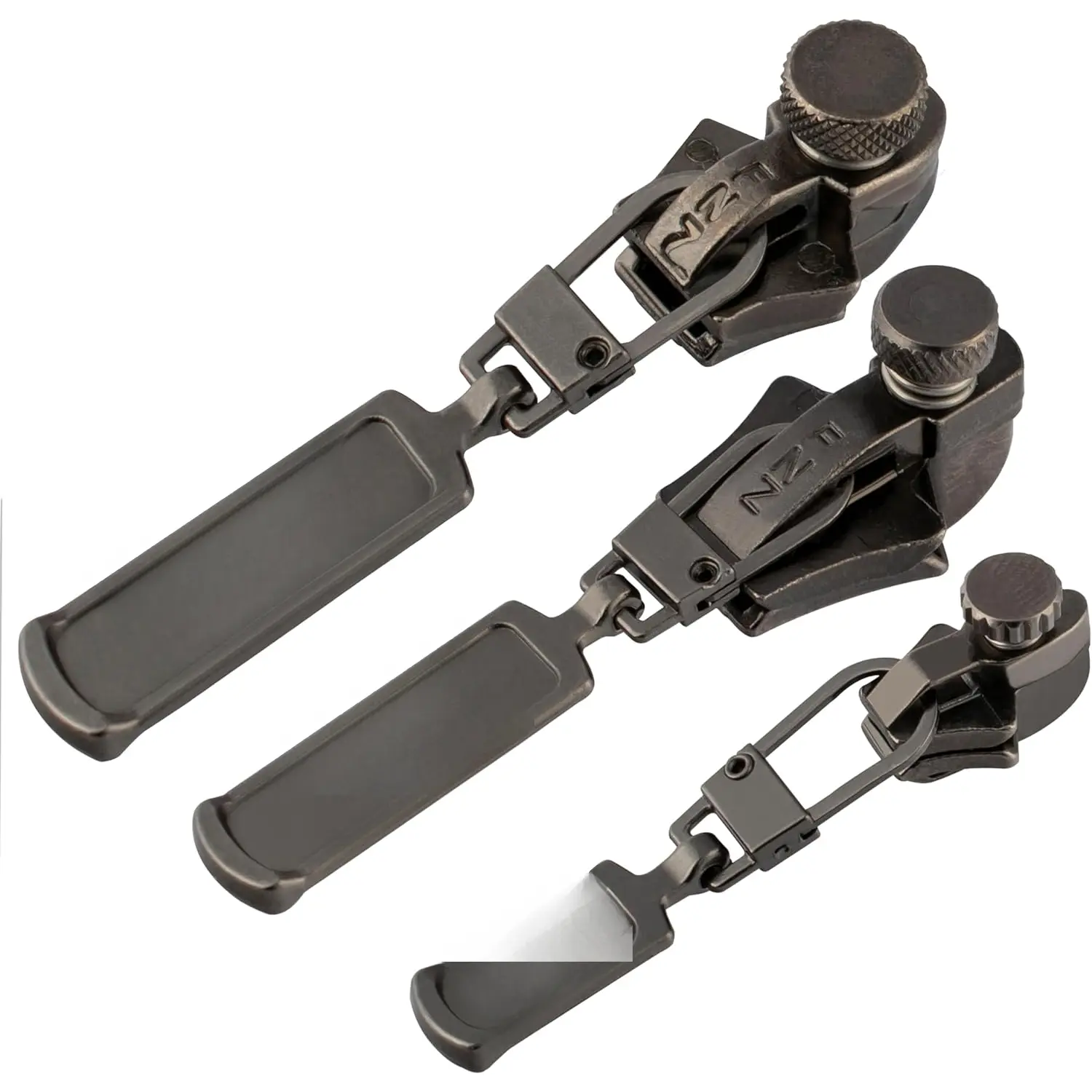 (Black Nickel 3 Pack S,M,L) - Universal Zipper Repair Kit for Jackets, Luggage, Bags - Backpack Zipper Replacement Repair Kit