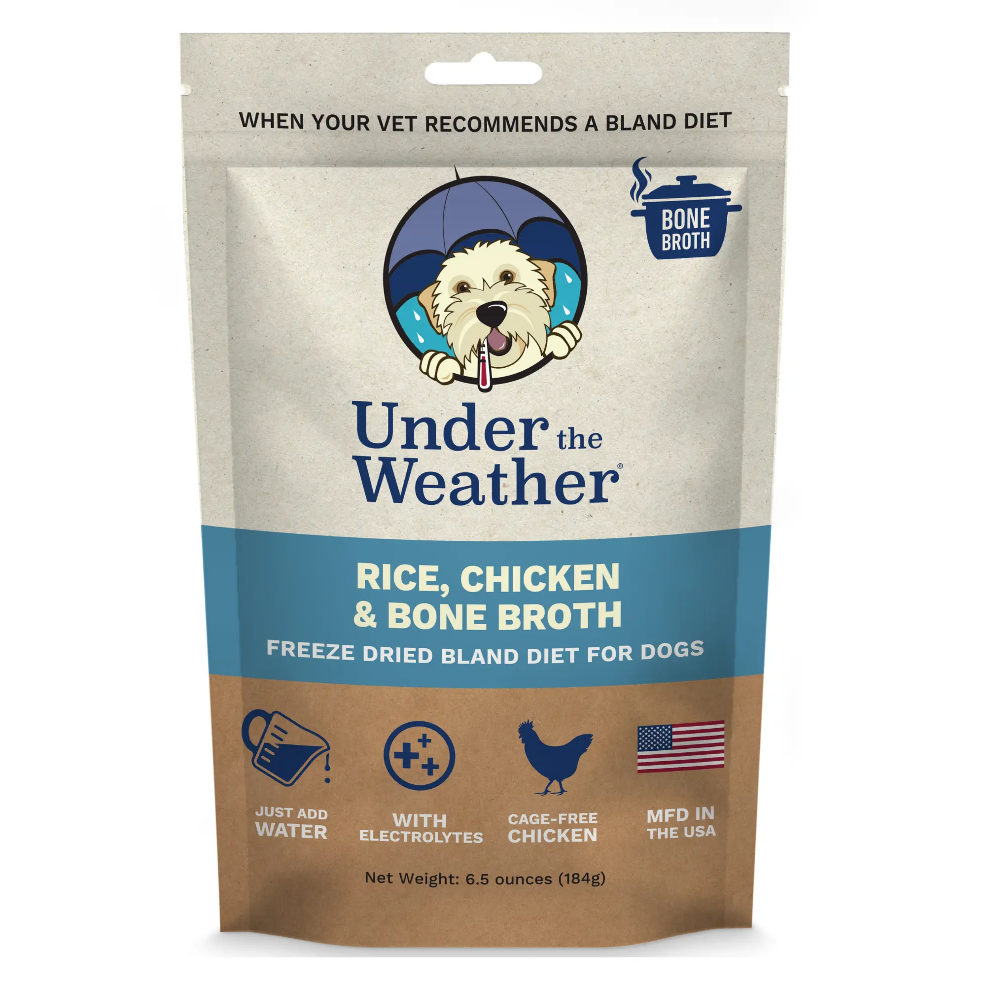 Chicken, Rice, & Bone Broth Freeze-Dried Bland Diet For Dogs for Digestion