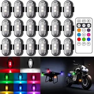 18/12/6PCS Wireless Magnetic LED Strobe Lights, 8-Color High Brightness USB Charging Waterproof Anti-Collision Safety Lights for Cars, Motorcycles, Bikes