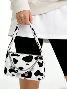 Sweet Cool Girl Chain Crossbody Bag, Cow Print Butterfly Print Bag, Student Versatile Shoulder Bag, Retro Y2K Style, Chic Street Bag