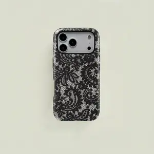 Lace Floral Print Phone Case, Durable Two-In-One Protection,phone Case Suitable for Iphone 11/12/13/14/15/16/17 Pro Promax Plus Air and Samsung S22/S23/S24/S25 Plus Ultra Fe