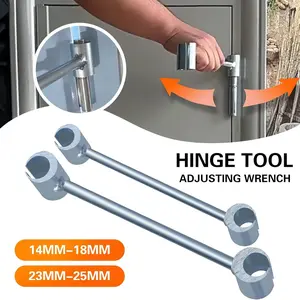 2PCS Hinges Gap Adjusting Wrench, Door Hinge Adjustment Tool, Hand Tools Adjusting Wrench Tools for Round Bolt Flag Hinge, Heavy Duty Tool (14mm-18mm, 23mm-25mm)