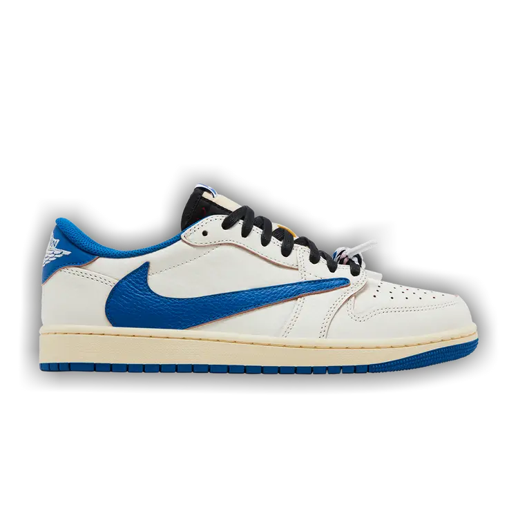 Fragment Design x Travis Scott x Air Jordan 1 Retro Low OG SP 'Sail Military Blue'