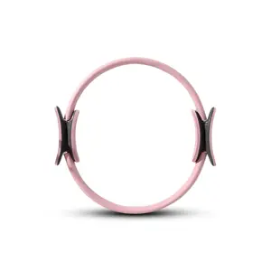 Pilates Ring for Full Body Workouts - 14.96" Fitness Circle with Dual Padded Handles - Ideal for Toning Core, Arms & Thighs - Lightweight Exercise Ring for Mat & Reformer Pilates Training | Light Pink