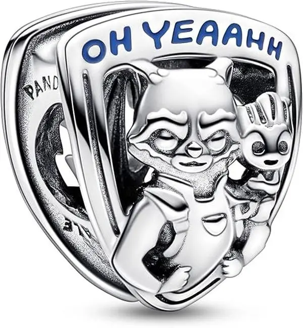 Pandora Marvel Guardians of the Galaxy Rocket Raccoon & Groot Emblem Charm 792565C01