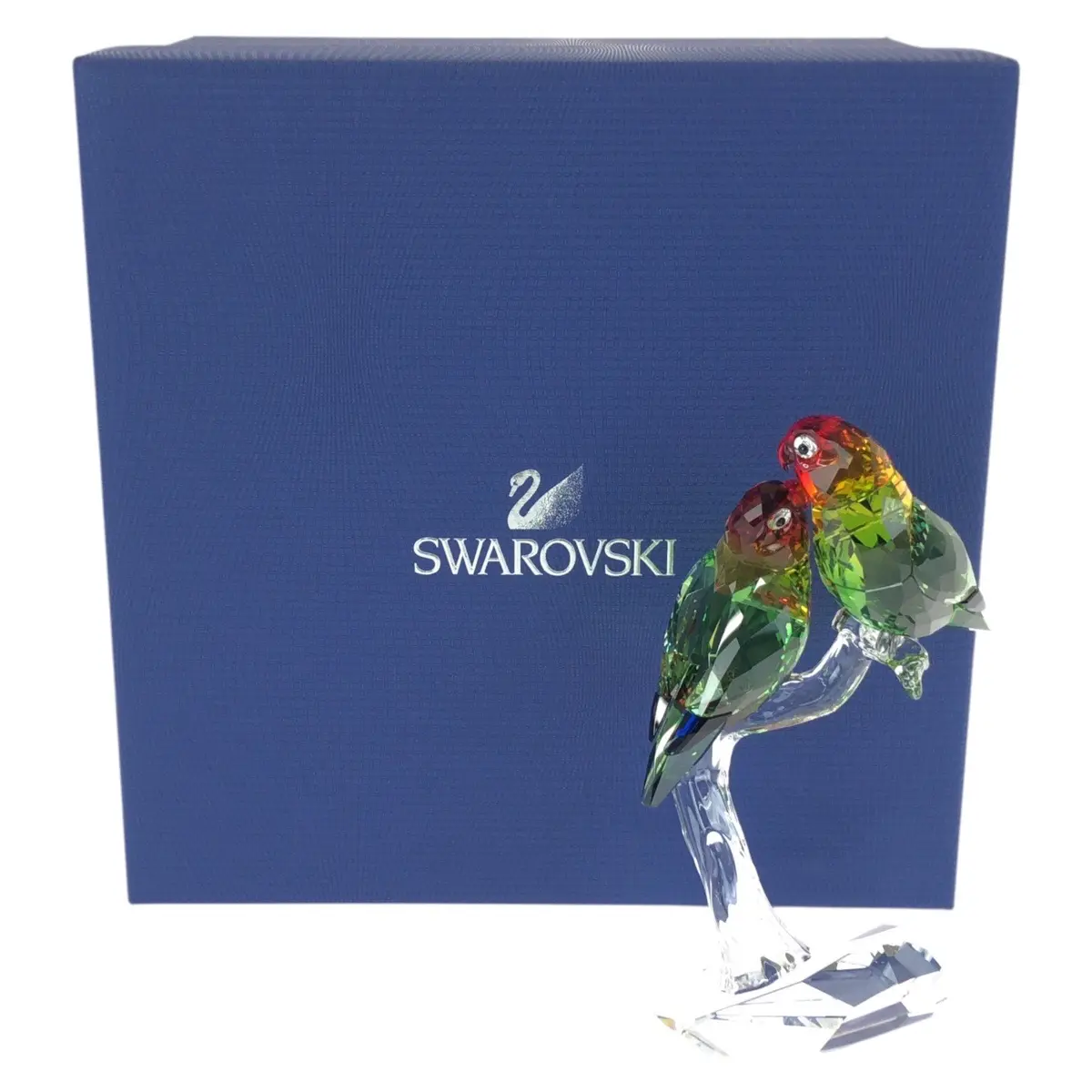 Pre-owned Swarovski Crystal Small Leather Goods Paradise Lovebird Ornament