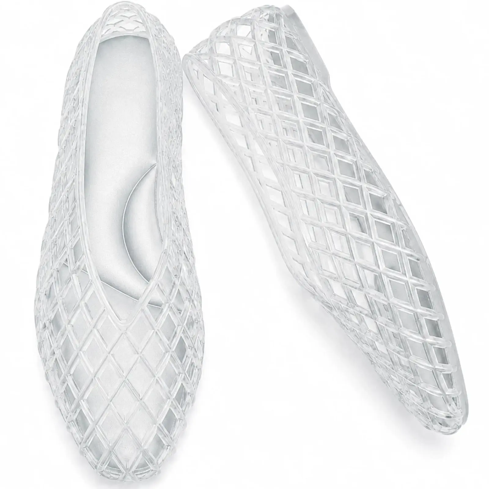 Women’s Jelly Sandals Closed Toe Mesh Slip-On Flats with Cushioned Insole, Lightweight Summer Shoes for Beach, Vacation, Travel & Daily Wear