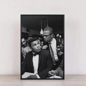 Muhammad Ali and Malcolm X Poster, Muhammad Ali Poster, Muhammad Ali Print, Malcolm X Poster, Malcolm X Print, Famous History Moment