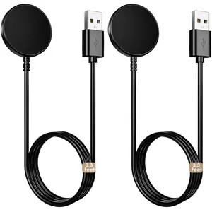 2 Pack for Samsung Galaxy Watch Charger Compatible with Watch 8/8 Classic/Ultra/7/6/6 Classic/5/5 Pro/4/4 Classic/3/Active/FE USB Magnetic Fast Charging Dock Accessories 3.3FT