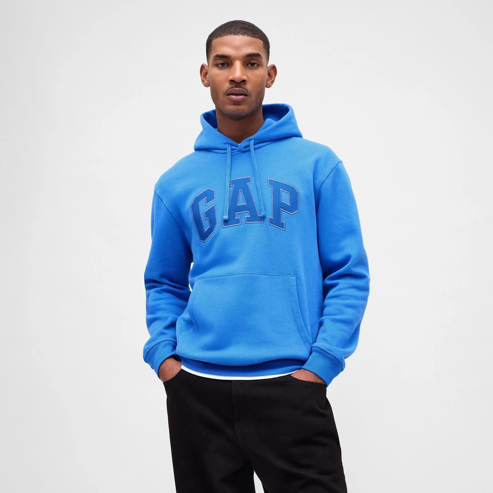 Gap Men's Arch Logo Fleece Hoodie, Casual Pullover Sweatshirt for Men's Daily Wear
