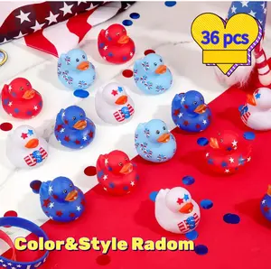 36pcs 2 Inch Patriotic Rubber Ducks Bulk Float Rubber Ducks Water Toys Gifts Pool Toys Color Random Baby Bath Supplies Play