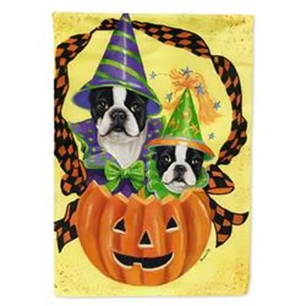 28 x 0.01 x 40 in. Boston Terrier Halloweenies Canvas House Flag