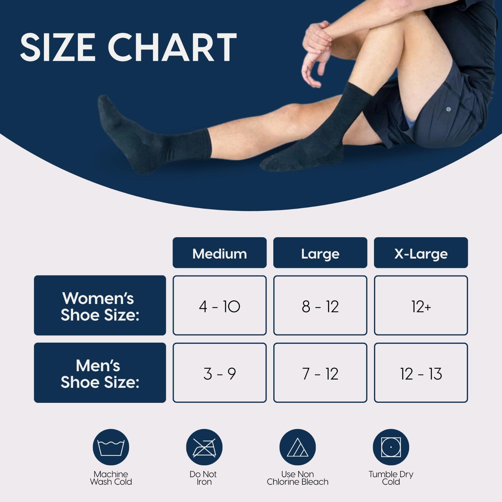 Araam ComfortFlex Crew Socks | Extra-Stretch Cotton – Non-Binding, Seamless Toe, Soft Breathable Fabric, All-Day Comfort for Sensitive & Swollen Feet Fit White