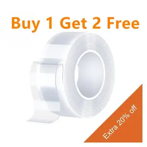 ( Buy 1 Get 2 Free) Nano Double Sided Adhesive Tape, Clear Mounting Tape Picture Hanging Adhesive Strips. Double Sided Tape Heavy Duty(9.85FT), Nano Double Sided Adhesive Tape, Clear Mounting Tape Picture Hanging Adhesive Strips.