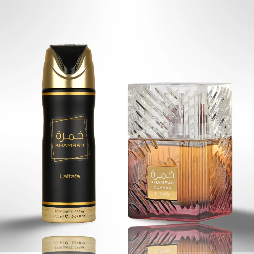 Khamrah Dukhan + Khamrah Deodorant – Fragrance Gift Bundle, Body Care, Smooth