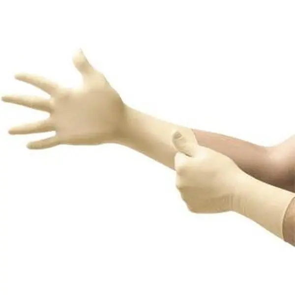 MICROFLEX Disposable Latex Cleaning Gloves, Size M, 11.8 mil Industrial Grade, Powder-Free, 12" Long, Natural Color, Textured Grip Beaded Rolled Cuffs, FDA Approved, Ambidextrous, UL-315-M