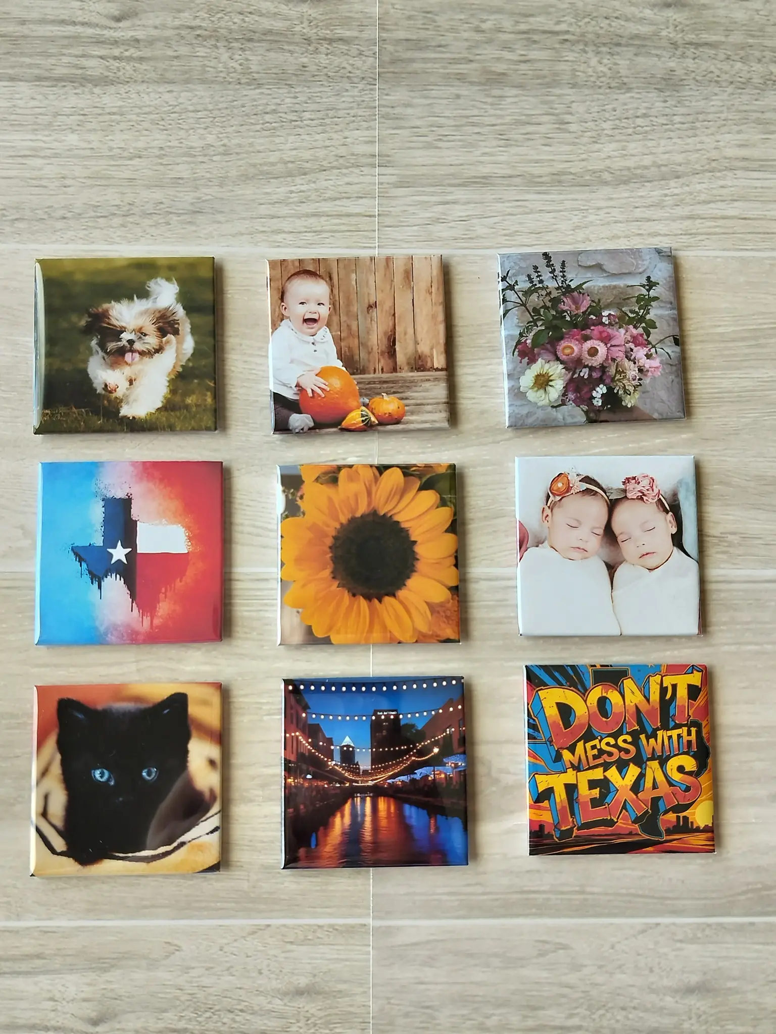 Custom Photo Magnet 2x2 inch Pack of 9 with Magnets for Fridge Decor Personalized Photo Magnets for Home Office