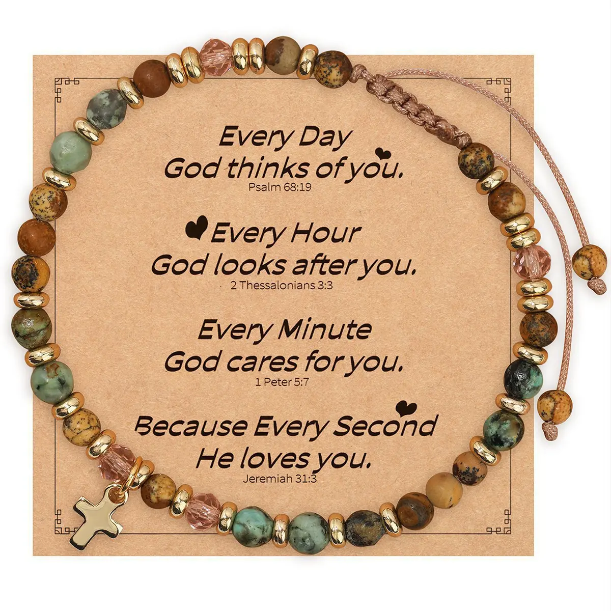 Summer beaded cross bracelets, simple bohemian style handmade braided inspirational bracelets for women jewelry bracelets