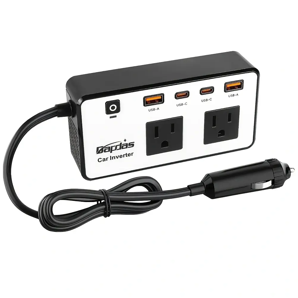 300W Car Charger Adapter - DC 12V to 110V AC Car Power Inverter with 24W Fast Charging USB-C & USB-A, Portable Converter for Laptops, Phones