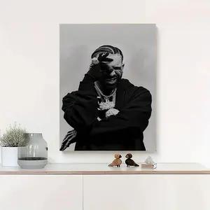 【Framed】Modern Music Wall Decor, Waterproof UV‑Resistant Canvas Print of Drake No One Compares Album Cover, Art for Living Room, Bedroom, Office, Cafe & Kitchen Decoration, good poster