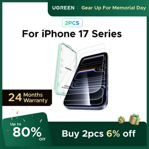 UGREEN for iPhone 17 Series Screen Protector ,9H Hardness Grade Shatterproof HD Tempered Glass ,Full Coverage Easy Installation Case Friendly ,2 Pack，smooth tempered glass，100w，tiktokshopmemorialday