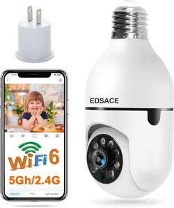 5G Light Bulb Security Camera WiFi Dual Band,360 Degree 1080P Wireless Indoor Full Color,Smart Dome Camera with Auto Tracking, Light Socket Surveillance PTZ Camera