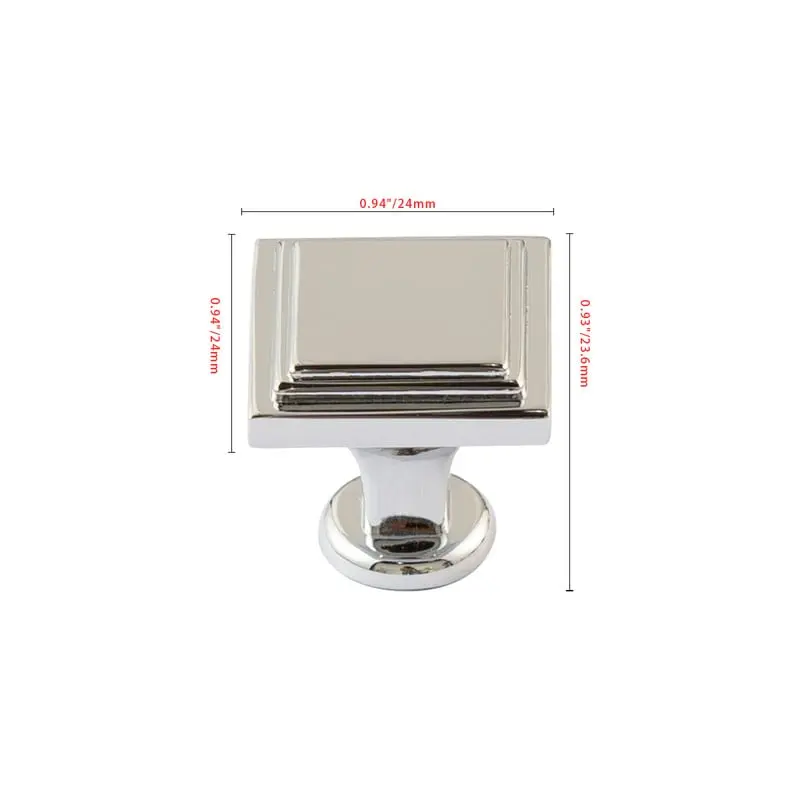 HW446SS Polished Chrome Cabinet Knob - 0.94" L x 0.94" D x 0.93" H Bath Door Knob, Door Handles, Chrome Polished Doorknobs, Hardware Accents Doorknobs - Pack of 25