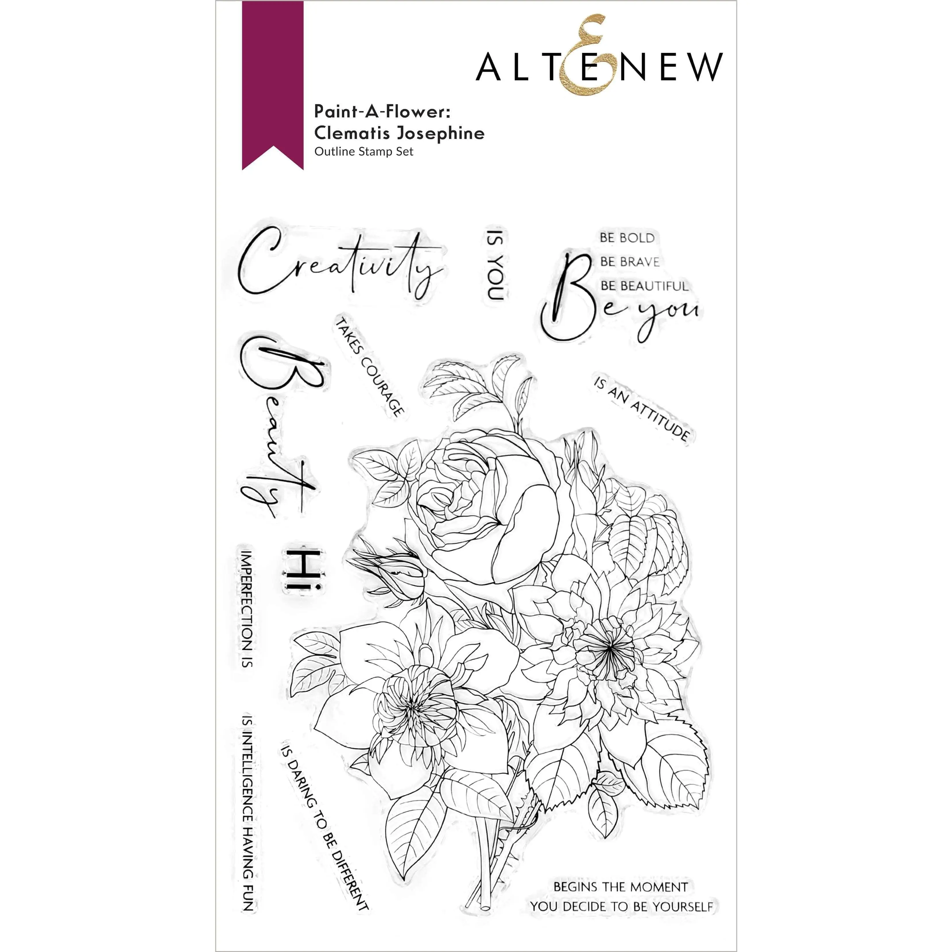 Paint-A-Flower: Clematis Josephine Outline Stamp Set