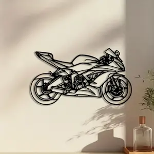 1pc Motorcycle Metal Wall Art, Motorcycle Statue Mural, Perfect for Garage Wall, Man Cave Wall, Outdoor Wall, Father's Day Decor, Ideal Gift for Men, Anti-Corrosion Metal
