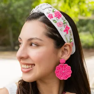 Lily Hand Beaded Knot Headband