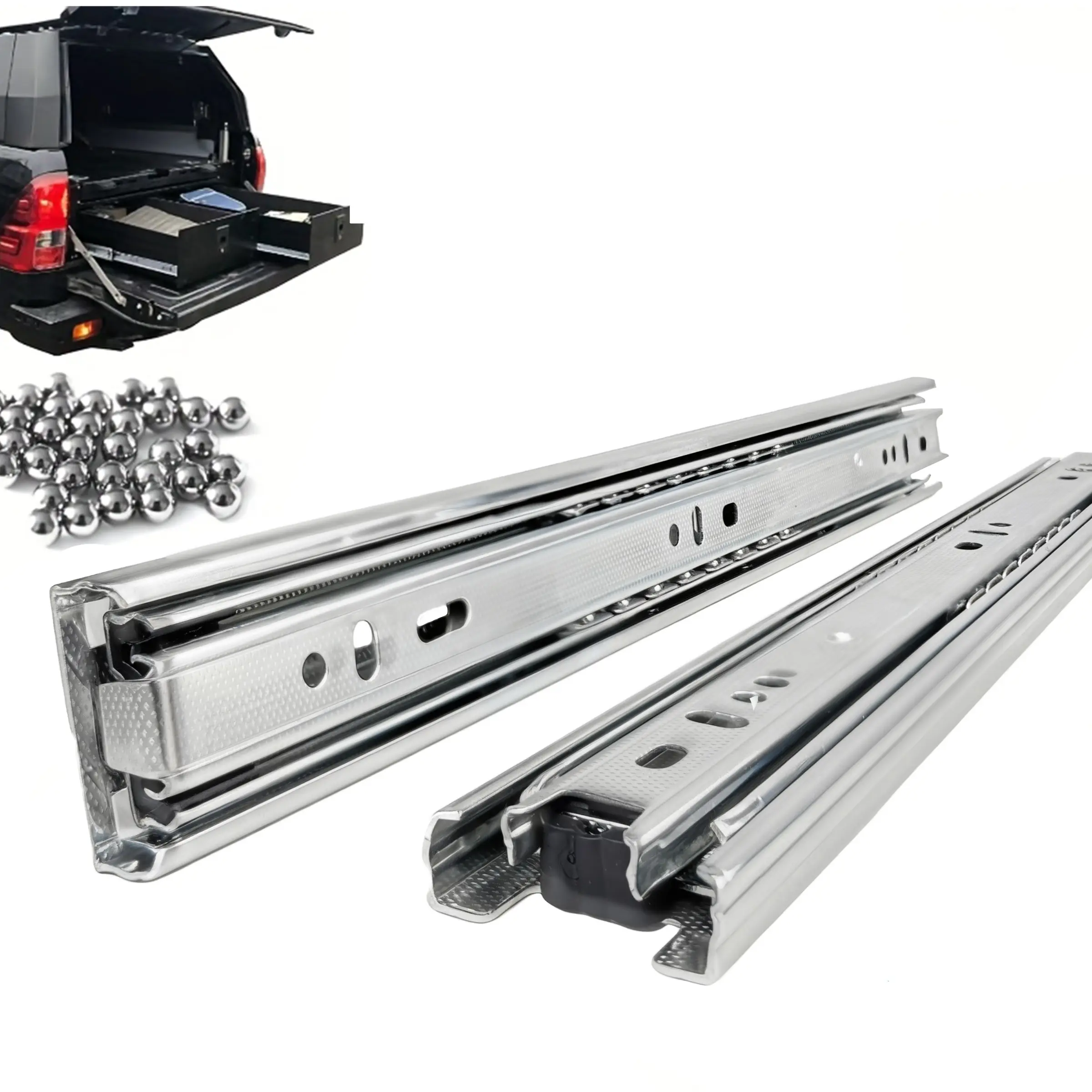 Drawer Slides, Iron Metal Structure, Quiet Ball Bearing Design, Heavy Duty Rust Resistant Furniture Hardware Sliders, 10/12/14/16 Inch, DIY Office Storage Solution
