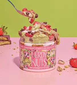 Strawberry Dubai Chocolate Bar Peanut Butter Treat By Nerdy Nuts