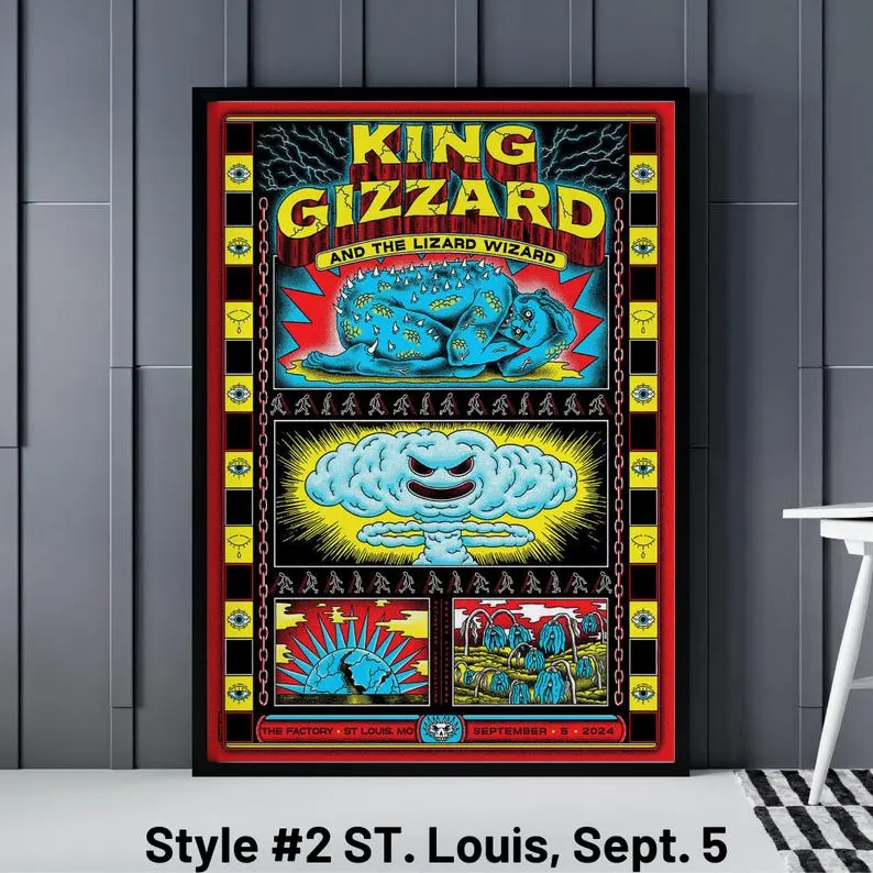 King Gizzard and the Lizard Wizard Posters - King Gizzard The Factory Poster - King Gizzard St Louis Poster - King Gizzard Gig Poster