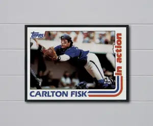 Topps "In Action" 1982 Carlton Fisk 12x17 Poster Chicago White Sox