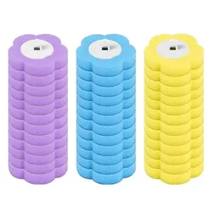 Disposable toilet brush replacement heads,36pcs/72pcs/126pcs, three-layer sponge brush heads, suitable for bathroom cleaning, a household essential, convenient and efficient. (Brushes not included)