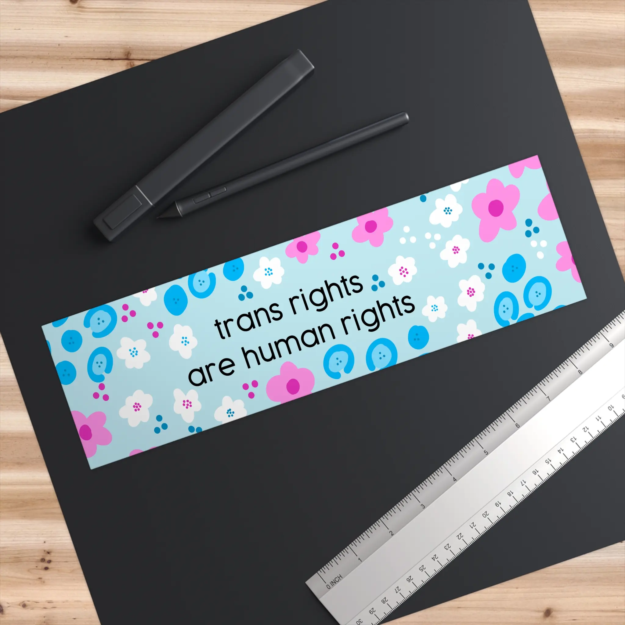 trans rights are human rights Bumper Stickers | trans pride, floral design