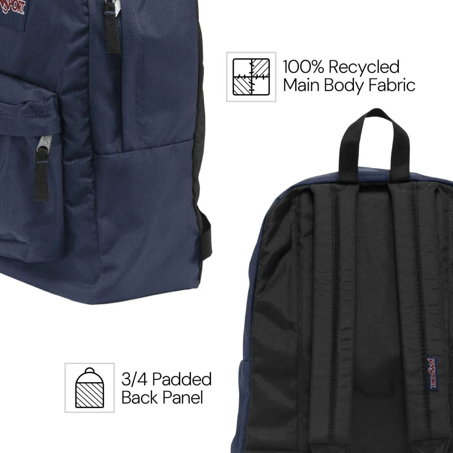JanSport Black Backpack, SuperBreak Backpack, Durable, Lightweight,  Minimalist Style, Basic Bag, Best Bag For College, School - TikTok Shop